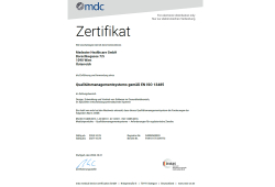 Recertification of Medexter’s Quality Management System DIN EN ISO 13485